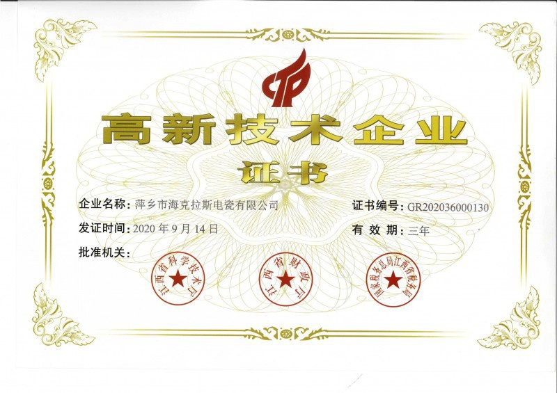 National High-tech Enterprise Certificate